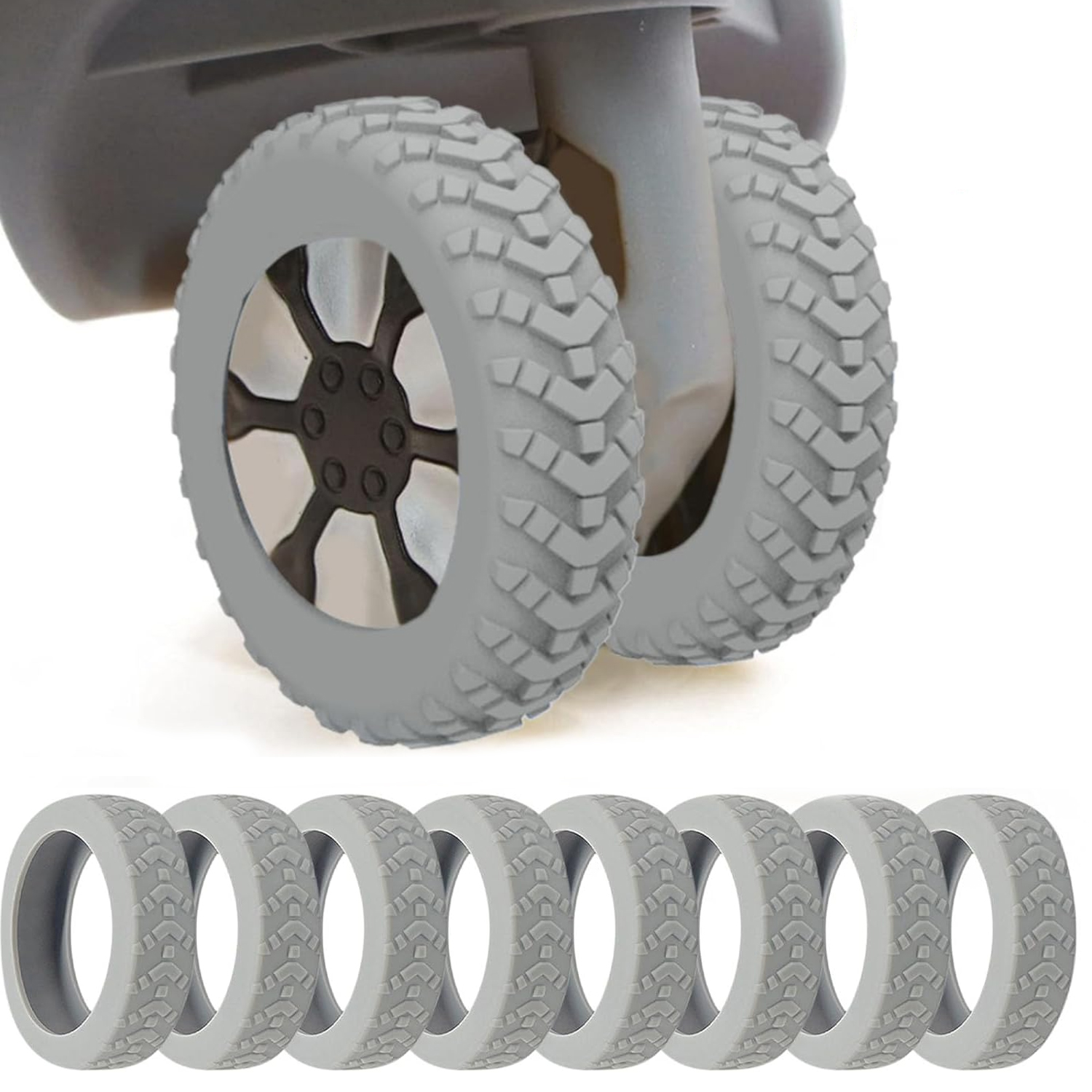 1/24Pcs Thicken Texture Silicone Wheels Protector For Luggage Reduce Noise Travel Luggage Wheels Cover Luggage Accessories: Other / Chocolate