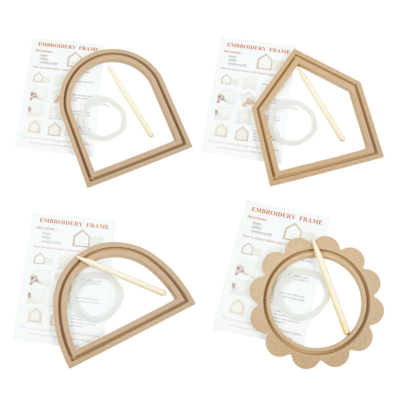 Wooden Embroidery Hoop Frame Sewing Stitching Set Handmade Cross Stitch Hoop Ring Kits for Arts Crafts Christmas