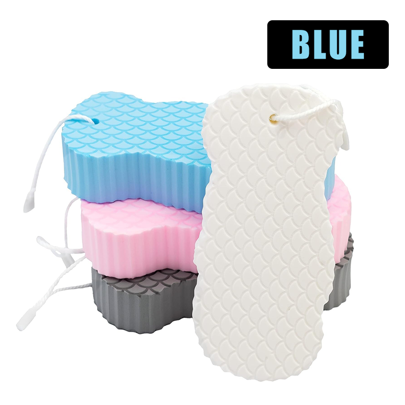 3d body brush soft exfoliating sponge body sponge home supplies scrub sponges bathroom cleansing artifact bath sponges: Blue