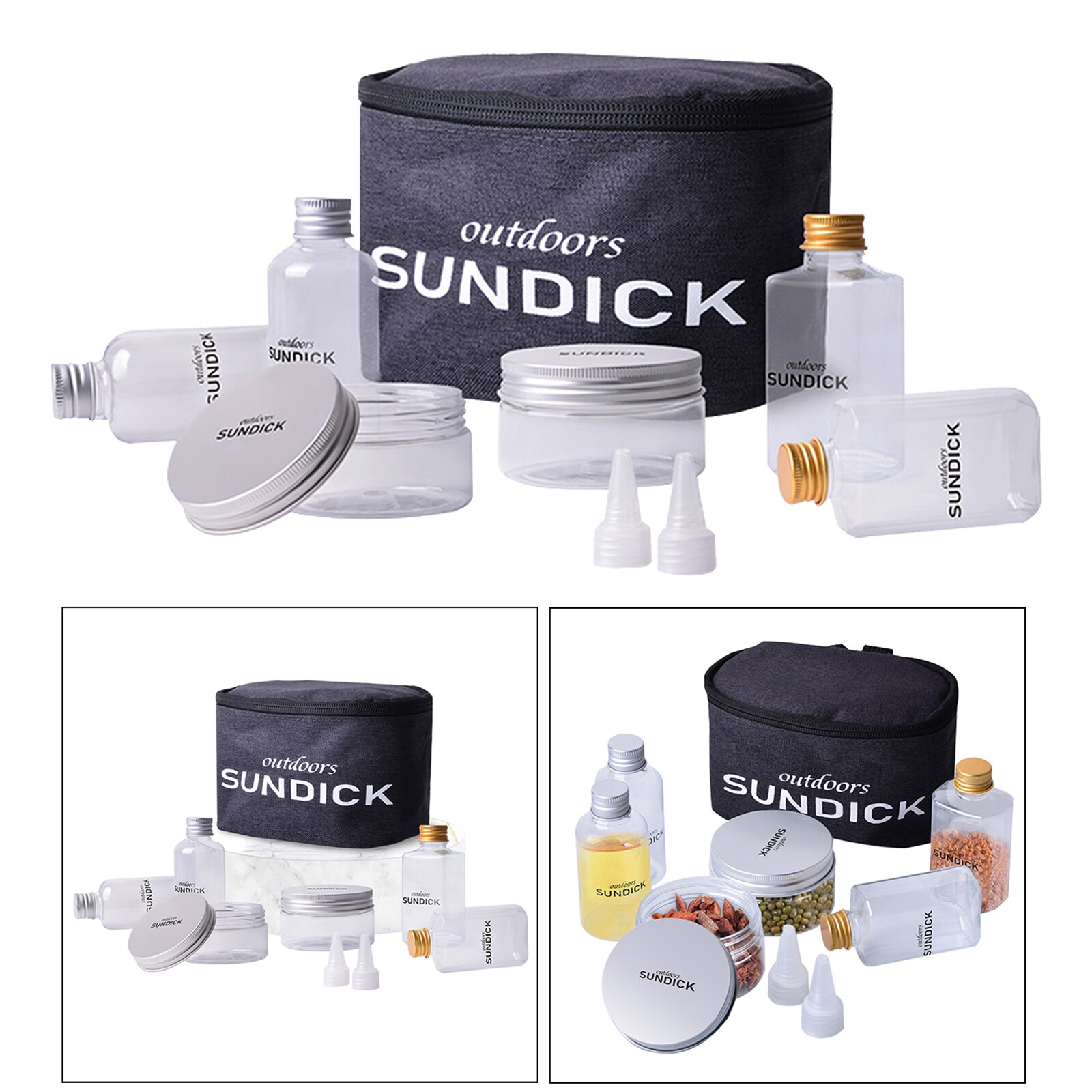 6 Stks/set Draagbare Spice Kruiden Flessen Zout En Peper Potten Droge Kruid Kruiderij Container Voor Outdoor Camping Wandelen Bbq