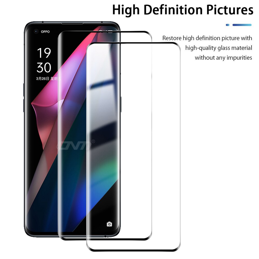 Gehard Glas Voor Oppo Vinden X3 X5 Pro Screen Protector Film Gebogen Rand Volledige Cover Beschermende Glas Voor Oppo Vinden x3Pro X5Pro