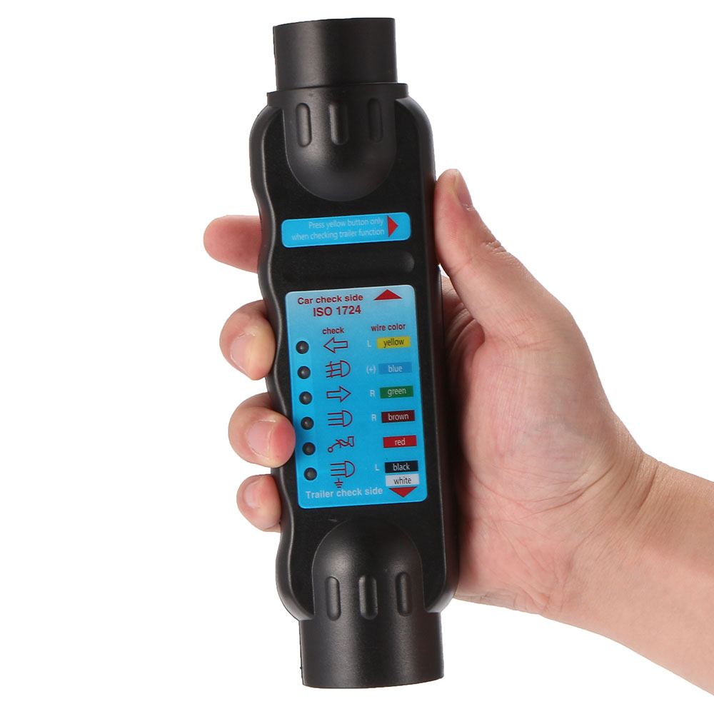 Auto Anhänger Tester 7 Stift Abschleppen Licht Kabel Schaltung Steckdose mit 2 Adapter 12V Elektrik diagnostizieren Werkzeuge