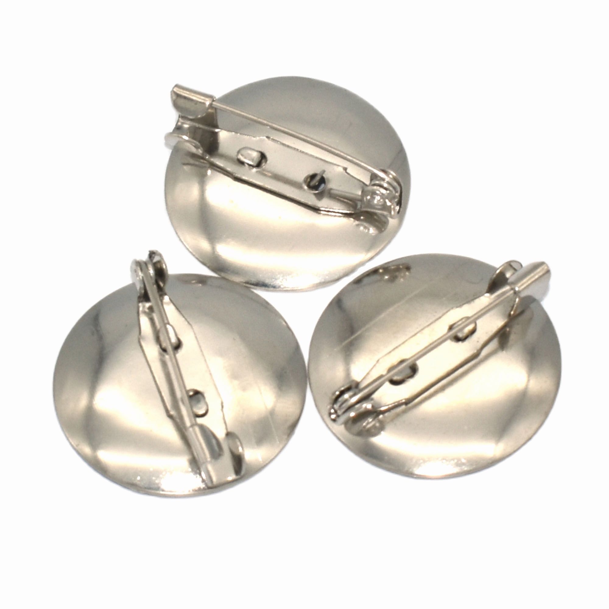 Silver Round Safety Pins Brooch Badge Pin Decorative Charms Stitches Holder for Kilt Knitted Fasteners Used in Clothes Skirts 1"