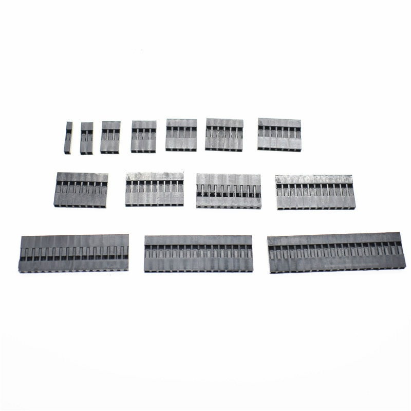 100 stk dupont jumper wire kabelhus hunstift stik dupont plastik skal 2.54mm pitch 1 p 2 p 3 p 4 p 5 p 6 p 7 p 8 p 9 p 10 p 12 p 13 p 16 p 20p