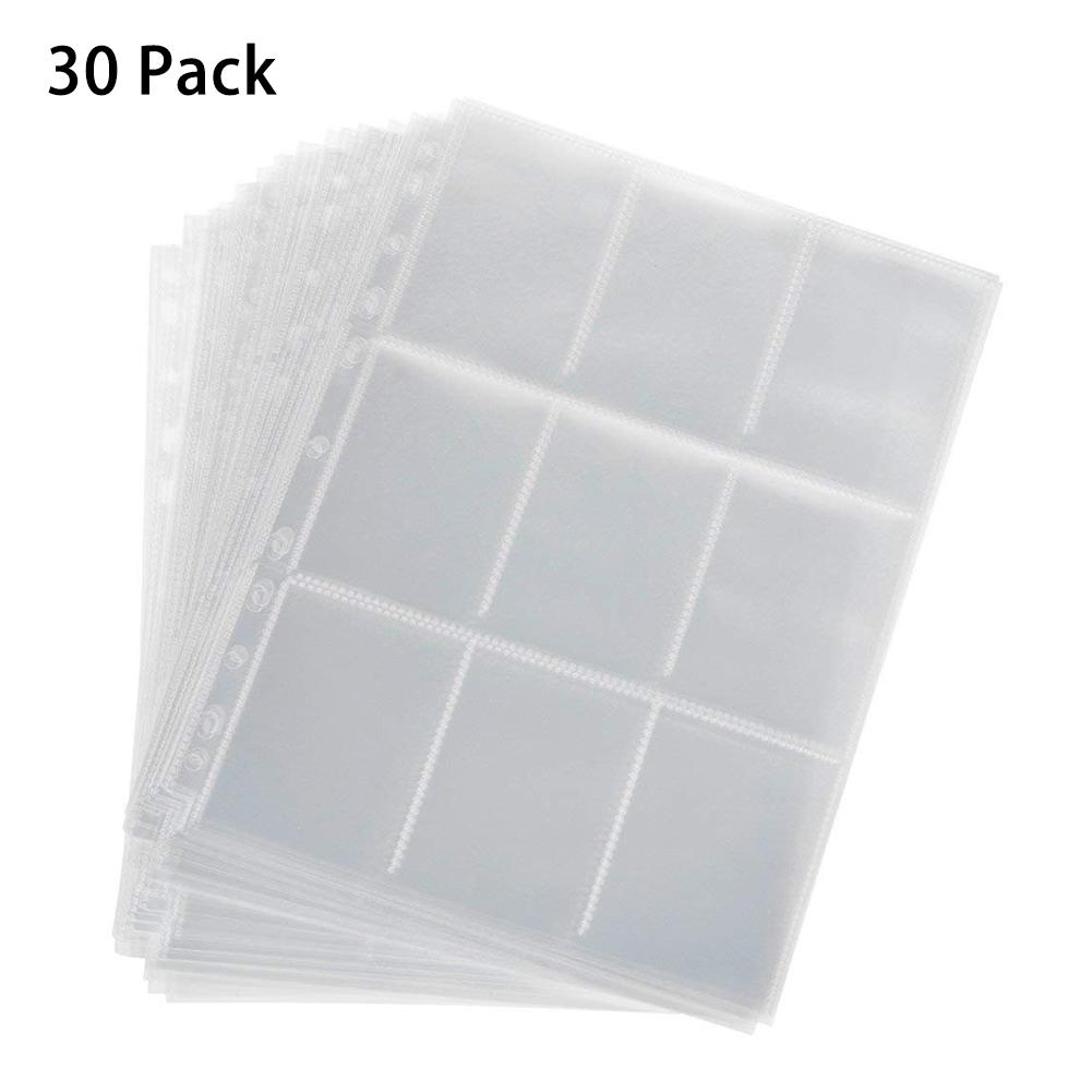 50 Game Card Sets Storage Wallet Album Page Collection Neutral Transparent Game Card Sleeves Card Album Card Cover: 30 pack