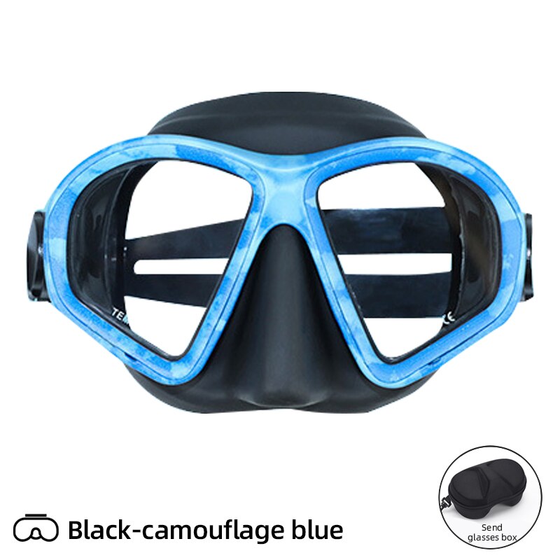 Free Diving Mask Low Volume Multiusage Diving Mask Scuba Diving Mask for Adults Men Women Diving Goggles Diving Equipment: camouflage blue