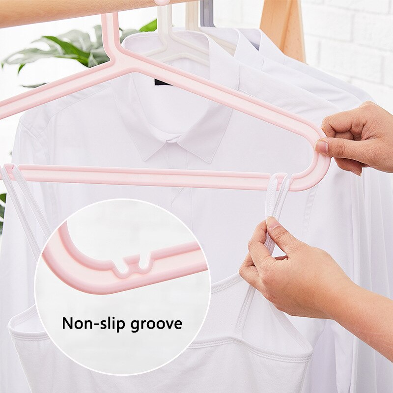 Cintres de rangement de garde-robe, 5 pièces/lot, sans couture, ménage en plastique pour adultes, multi-fonction, antidérapant, cintre de séchage de vêtements