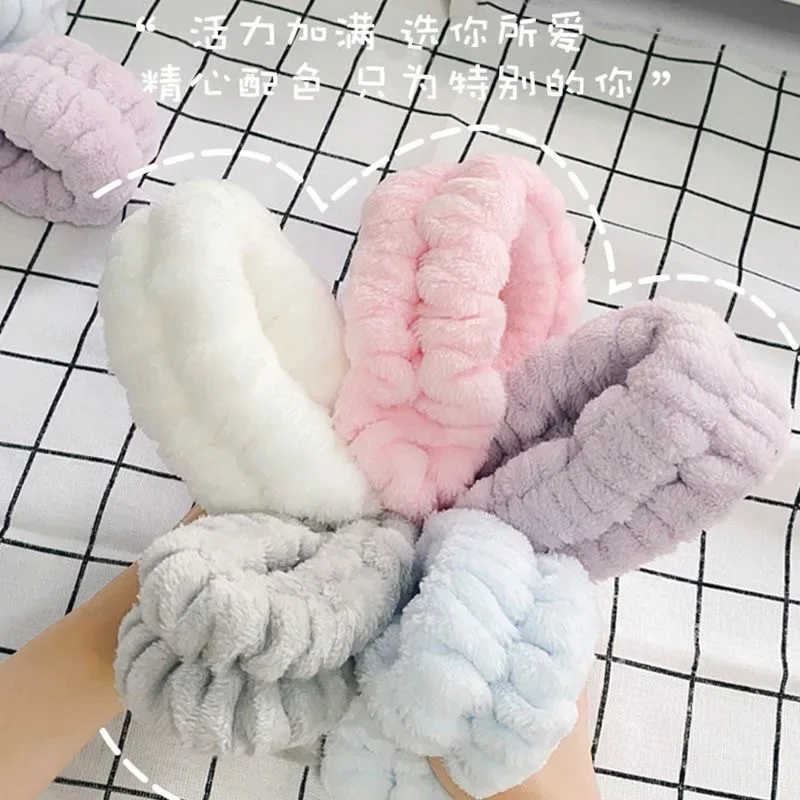 Muñequera de microfibra para lavado de muñeca, toalla, muñequera, Scrunchies para lavarse la cara, muñequera absorbente, diadema para mujer