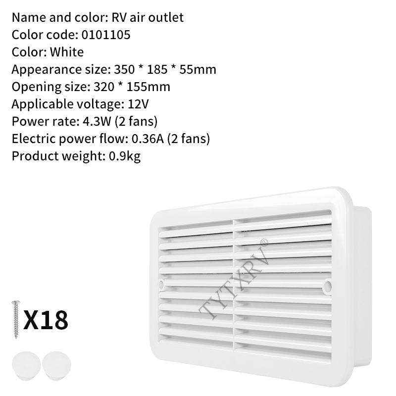 Ventilador de ventilación para caravana de 12V/24V, ventilación de aire, ventilador de escape de refrigeración, ventilador de aire lateral impermeable para RV: Verde