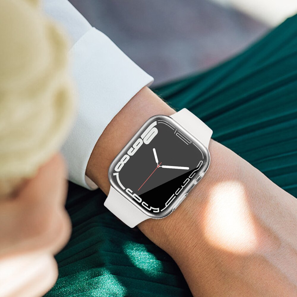 Zachte beschermhoes voor Apple Watch Series 8/7 45 mm 41 mm Transparante, volledig bedekte 3 2 1 38 mm 42 mm Screen Protector Cover voor iWatch 6 SE 5 4 44 mm 40 mm