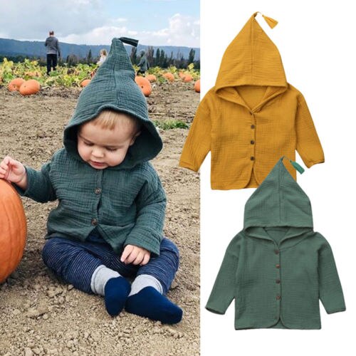 Multitrust Brand Toddler Baby Boys Girls Cotton Cardigan Hoodies Tops Outerwear Coat Yellow Green Clothes