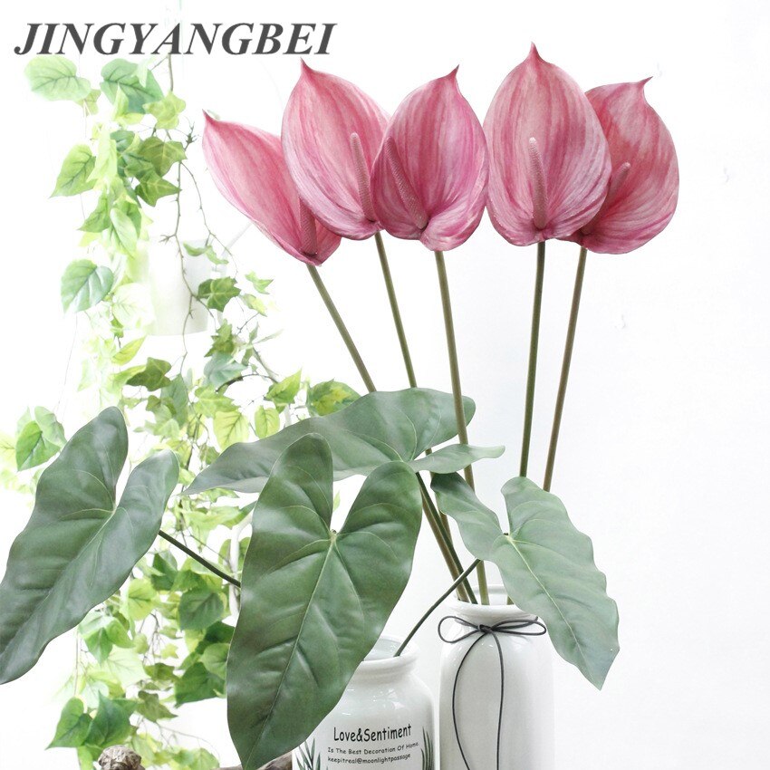 Anthurium blomster indendørs planter balkon kontor kunstige blomster bonsai gulv blomst hjem dekoration