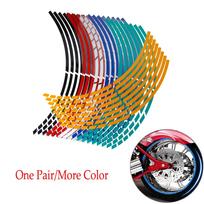 16 pezzi decalcomanie per pneumatici per auto moto strisce di rivestimento adesivo riflettente universale per ruota di bici nastro per cerchioni moto impermeabile 17 "18"