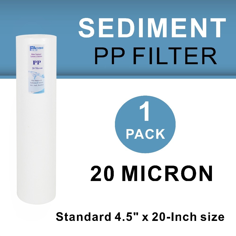 20-Inch Big Blue 20 Micron Whole House Sediment Water Filter 4.5" x 20" PP Melt Blown Cartridges - 1 PACK