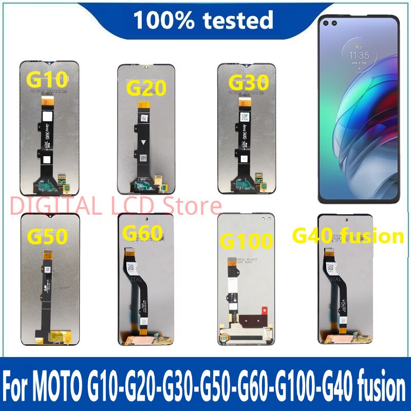 Aaa original display for motorola moto  g10 g20 g30 g50 g60 g100 lcd display touch panel screen digitizer for moto  g40 fusion lcd