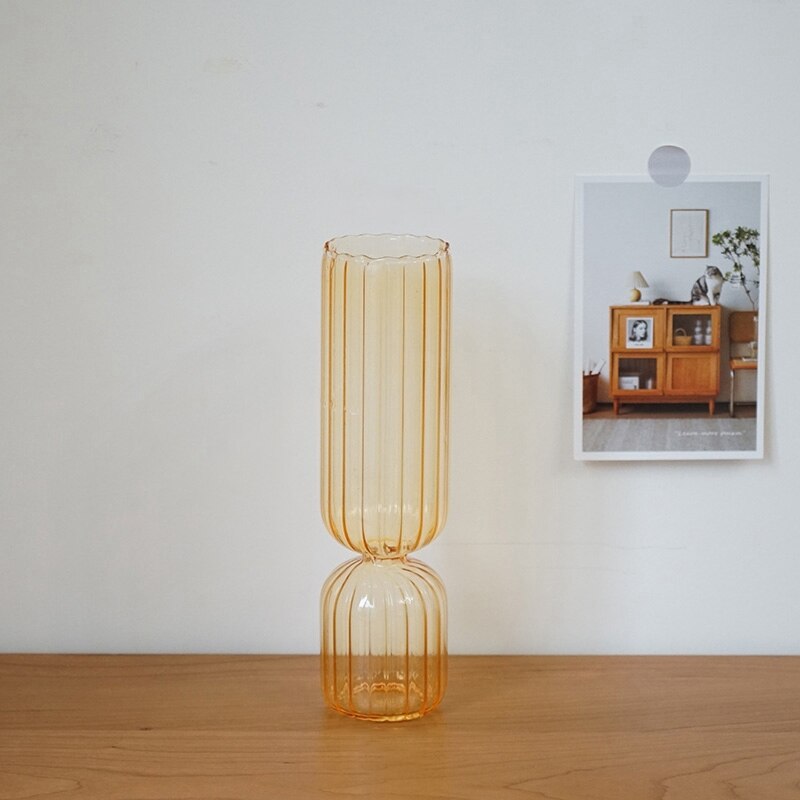 Florero de vidrio para el hogar, florero moderno para plantas hidropónicas, decoración de vidrio transparente, arreglo de flores, terrario, decoración, florero hidropónico: 01-glass vase