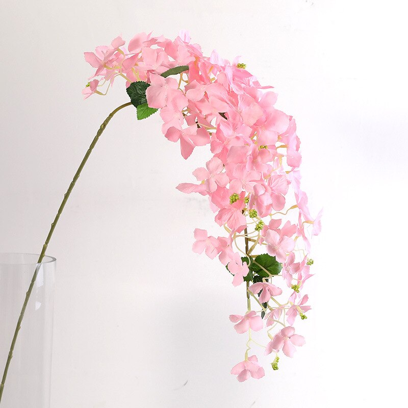 Lan Kwai Fong Stijl Single Stem Wilde Hortensia Imitatie Bloemen Bruiloft Decoratie Kunstmatige Bloem Opknoping Fabrikanten: Pink