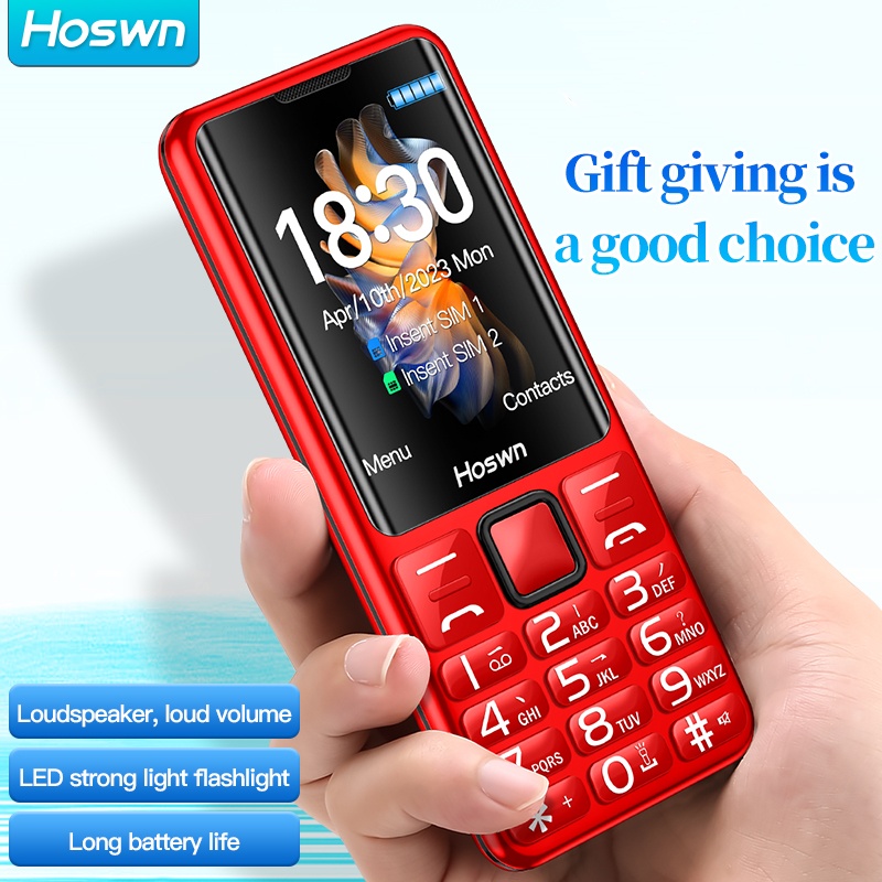 Mini  i79 (h6)  ouderen 2g mobiele telefoon 2.4 inch tft-scherm 32mb ram zaklamp dual sim engels toetsenbord mobiele telefoon