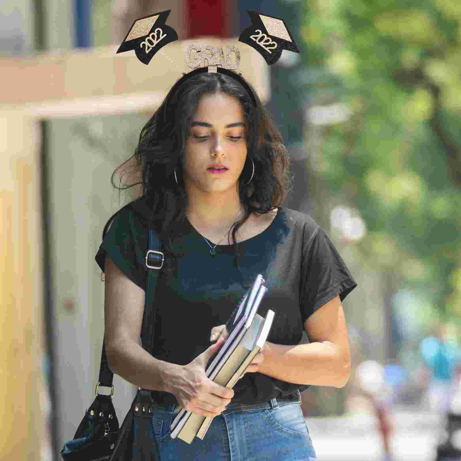 2pcs Chic Graduation Headdress Graduation Party Headband Graduation Caps Hairband Graduation Hat Headband