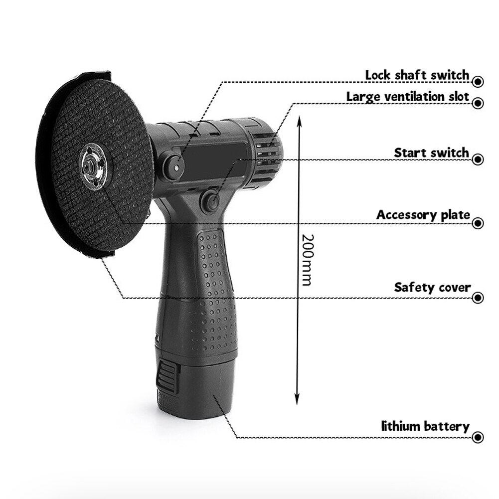 Mini Cordless Angle Grinder Rechargeable 100mm Angle Grinder Inner Outer Flange Nut Set Tools Power With Battery And Chargers