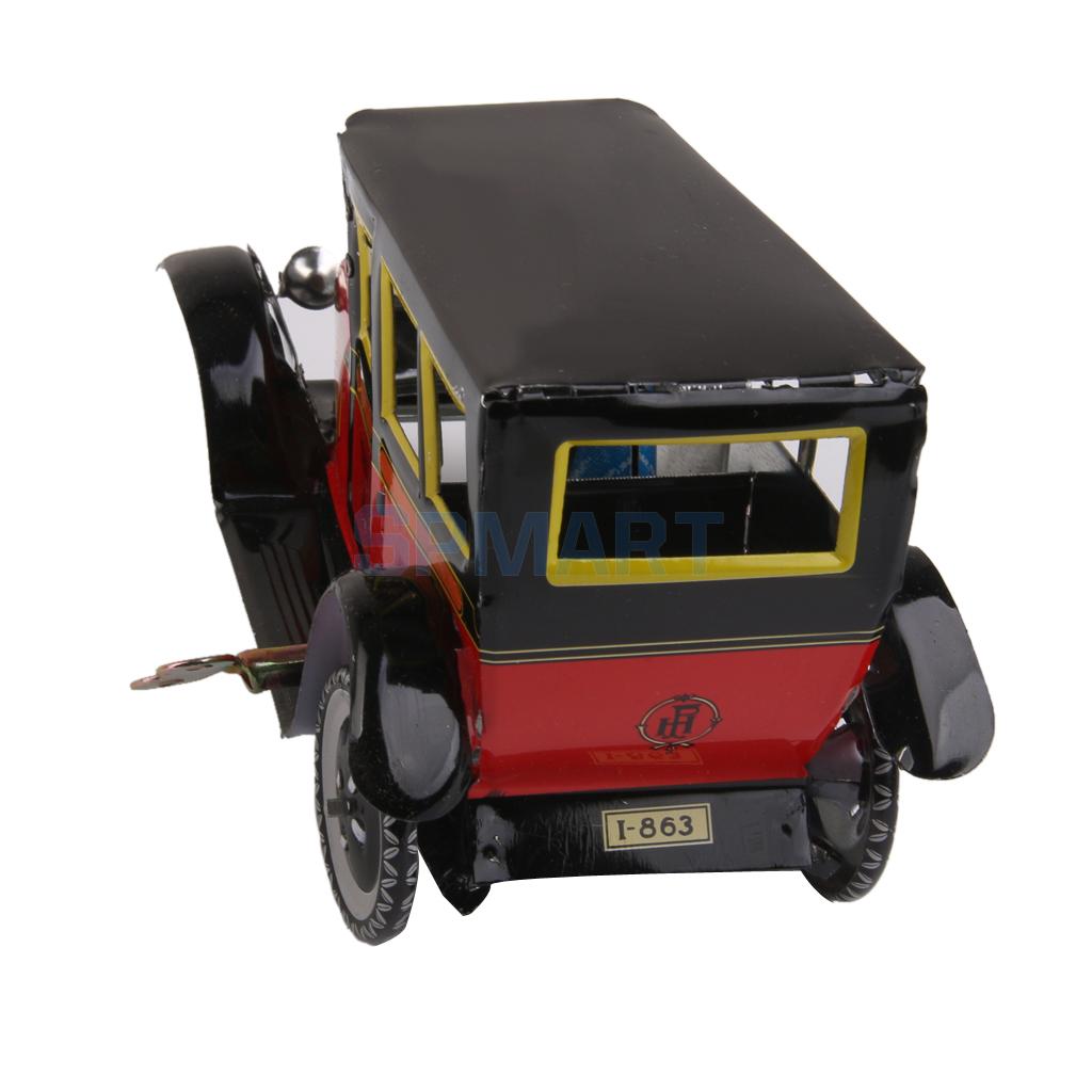 Wind Up Taxi Model Toy Collectible Black and Red