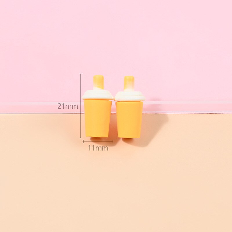 10 stück 3d -tassen-anhänger für schmuckherstellung, niedliche flaschenanhänger, aufnäihr, diy-ohrringe  c875 halsketten-accessoires, puppenhaus #39: Kein haken gelb