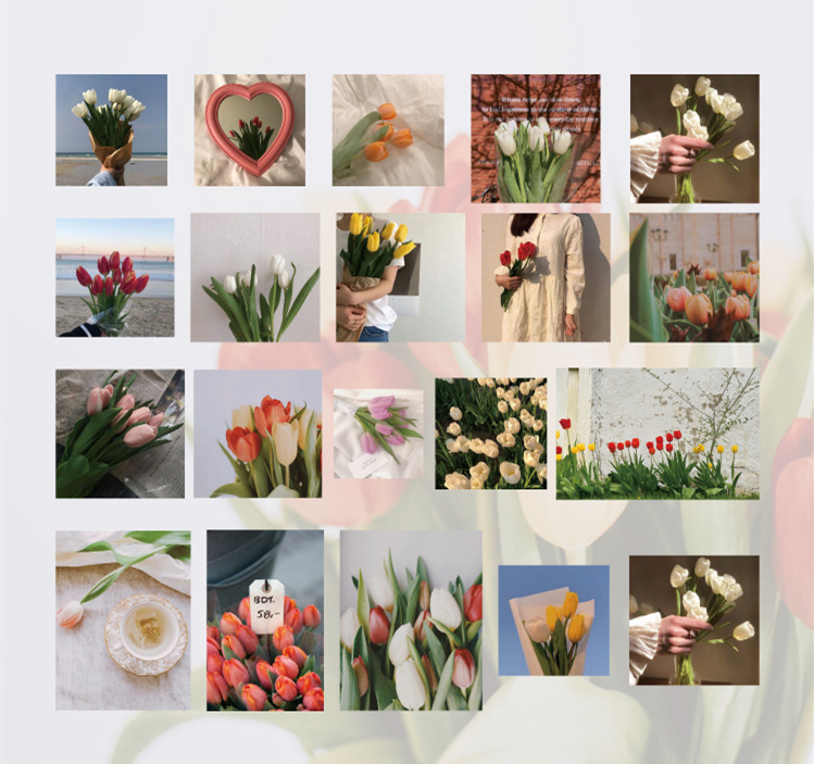 3 typer tulipan blomsterserie klistremerker diy scrapbooking album dagbok mobil datamaskin forsegling glad plan dekorasjons klistremerker: C40 stk