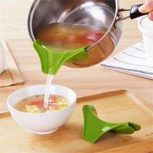 Kitchen Anti-spill Funnel Multi-function Silicone Slip On Pour Soup Spout Funnel for Pots Pans Bowls Jars Kitchen Tools