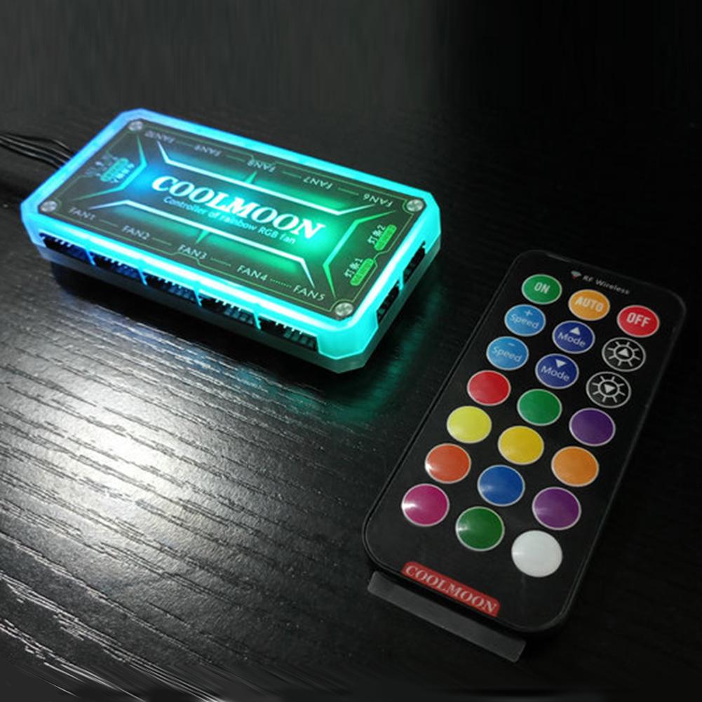 COOLMOON DC12V 5A RGB Lighting Remote Controller LED Color Intelligent Controller Desktops Computer Componentes do Domputador