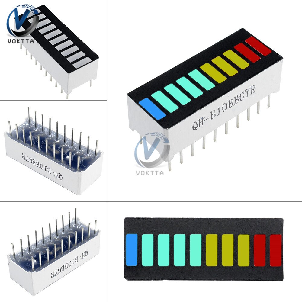 10 segment led bar lys display rød gul grøn blå 5 segment rød led display 4 farve led batteri kapacitet display modul