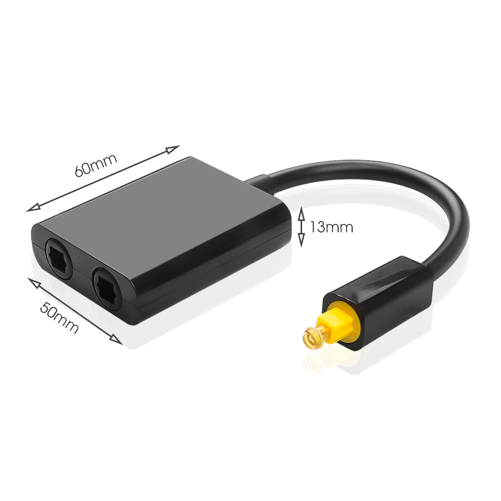 Toslink Splitter 1 in 2 Out Optisches Audio-Splitterkabel Digitales optisches Kabel SPDIF Optischer Audioverteiler für Multimedia