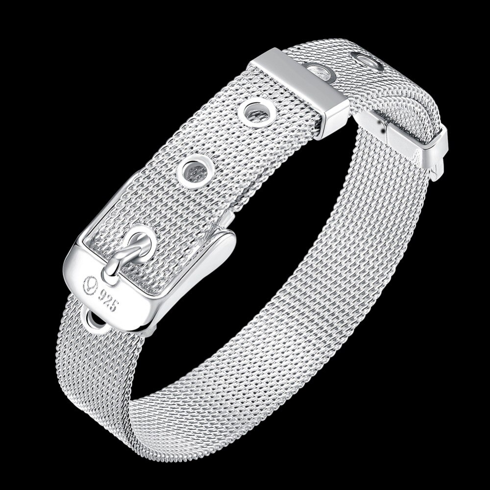 Hoogwaardige Vrouwen Mannen Elegante N925 Sterling Zilver Kleur Armband Mannen Mooie Sieraden armband