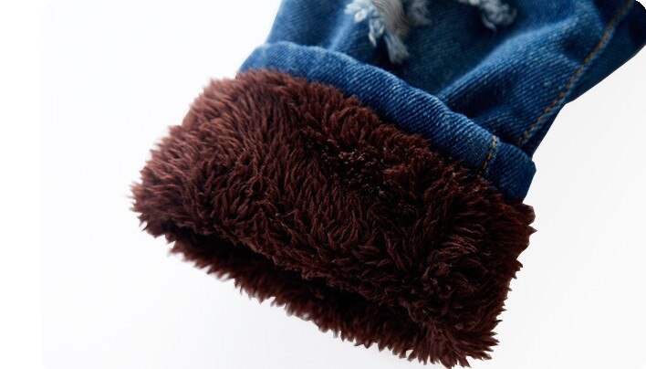 Tykke jenter jeans baby låve jeans til låve takrenne jenter leggings låve tykke fleecebukser småbarnsbukser jenter bukser vinter 1-9y