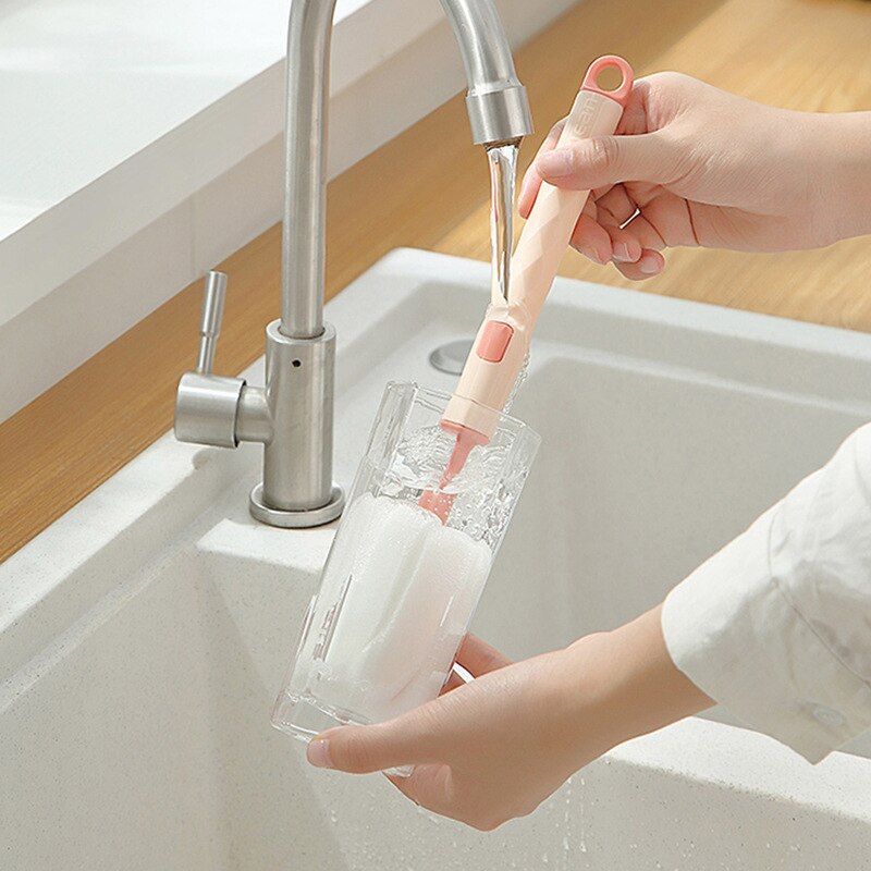 Removable Sponge Baby Cup Bottle Brush Kitchen Cleaning Tool Bottle Cleaning Cleaning Brush Glass Cup Cleaning Brush