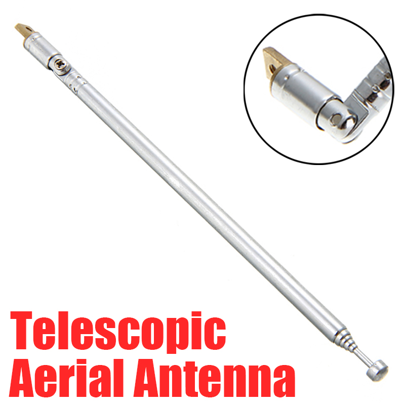 Antena telescópica de repuesto para Radio aérea, receptor de antena FM Universal para equipo de Radio, 60cm, 6 secciones, 1 ud.