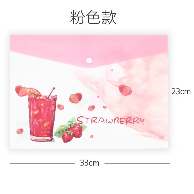 Students File Holder Cartoon Learning Stationery Office Storage Bag Candy-Colored A4 Snap Closure File Bag Factory