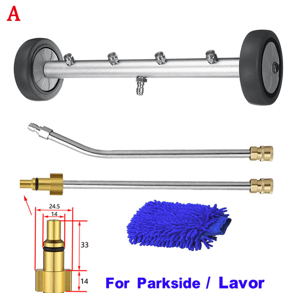 Limpiador de chasis, escoba de agua, lavado de Chasis de coche para Karcher/Parkside/Black Decker, lava la parte inferior de las boquillas de lavado del coche: Marrón