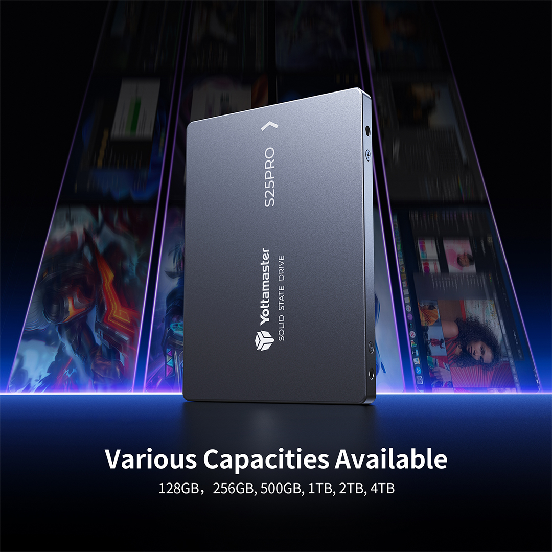 Yottamaster S25PRO 2,5'' SATA 3.0 Festplatte SSD 2 TB 1 TB Internes Solid-State-Festplatten mit hoher Kapazität für Gaming-Benutzer