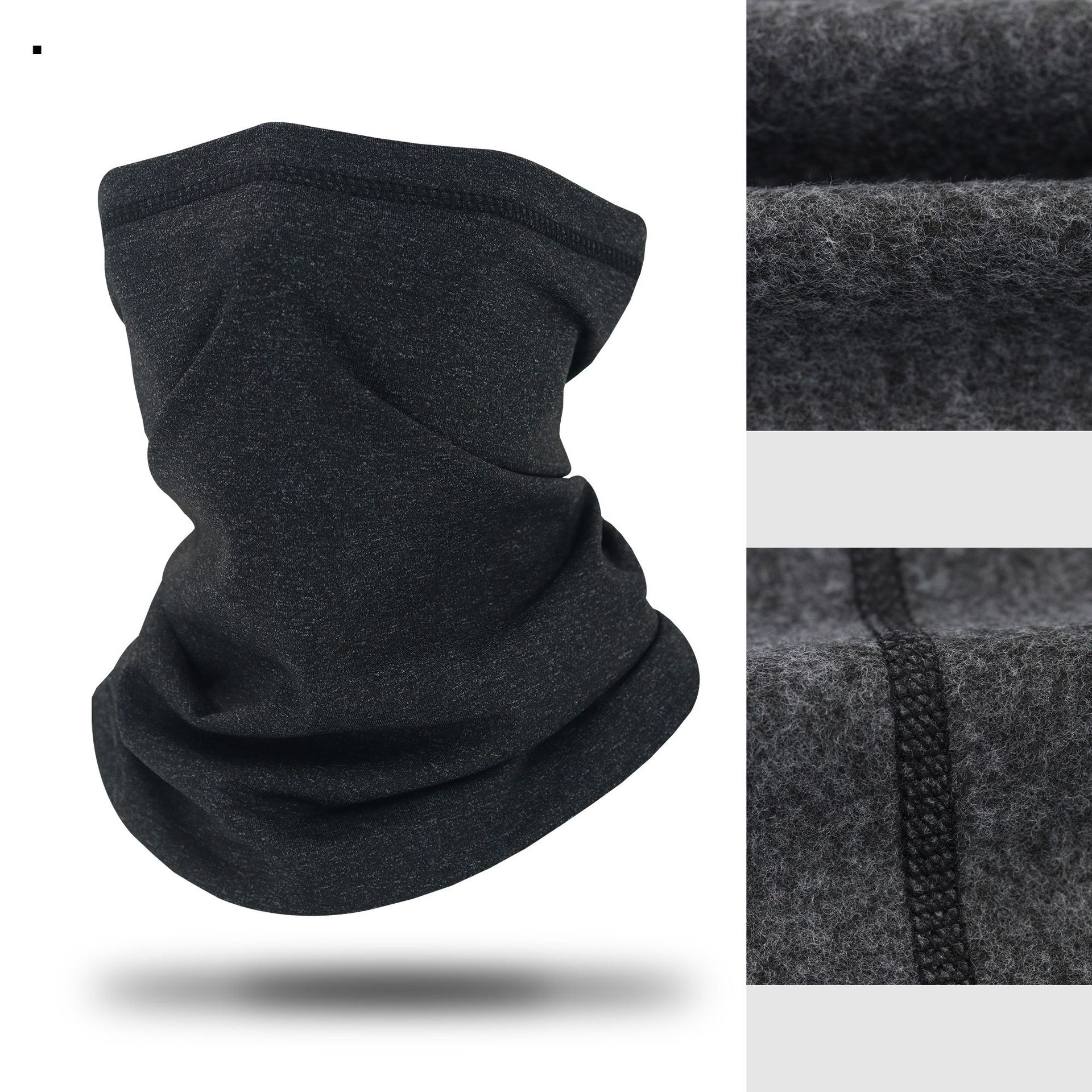 Kasvomaski tuulenpitävä talvi miesten huivi #39 lämmin fleece paksu kommandopipo pehmeä ulkoilu naiset urheilu pyöräily joustavat moottoripyörät: Musta melansi