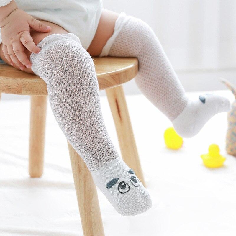 Sommer Dünne Baby Knie Nette Hohe Baumwolle Socken Gittergewebe Atmungsaktive Baby Socken Bein Wärmer Karikatur freundlicher Kleinkind Socken für 0-3Y