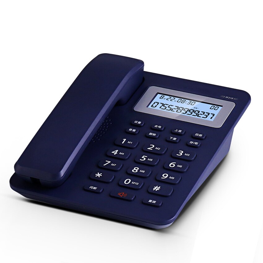 Fixed Telephone Landline for Home Office, Corded Telephone Business with Backlit, Fast Dial, Adjustable Volume, VIP Setting: Blue