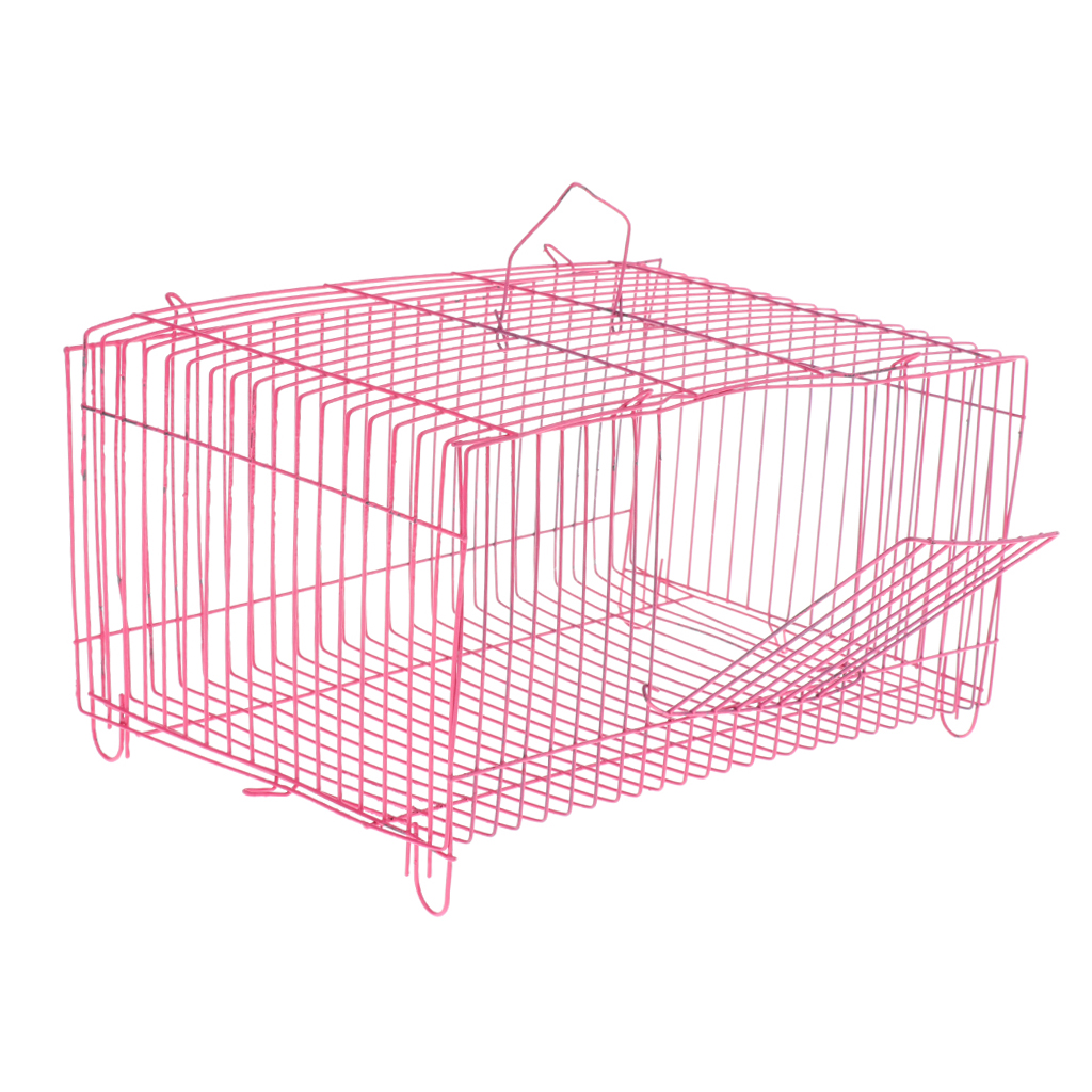 Small Pet Cage Travel Crate Portable Little Home Metal Foldable Cage
