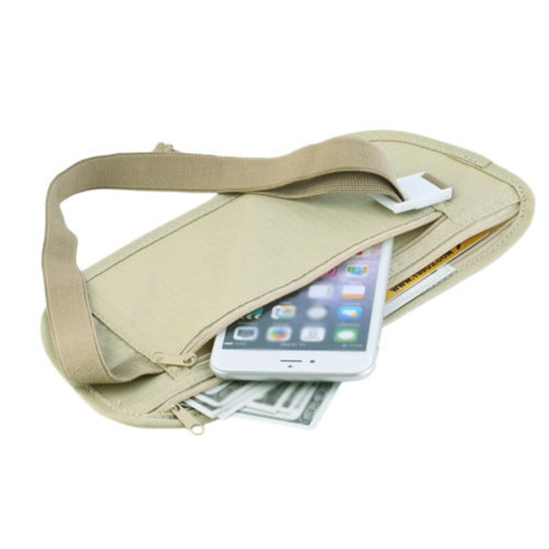Outdoor Sporttas Onzichtbare Rits Taille Pocket Verborgen Pocket Reizen Opbergtas Taille Strakke Veiligheid Portemonnee Riem Tas