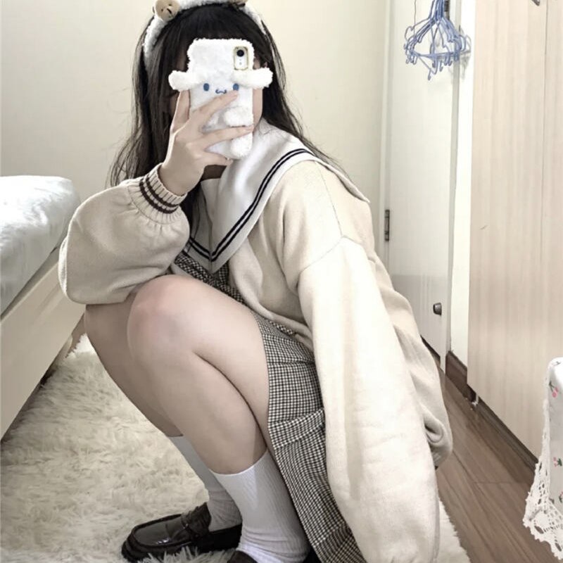 Sweater Japanese Cardigan women clothing knitting jk sweet Loose femme oversized clothes Kawaii tops korean Sweaters