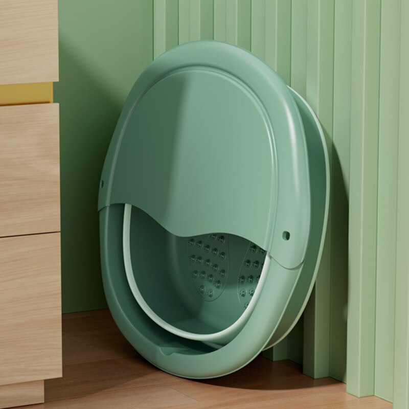 Foldable Foot Spa Bucket Multipurpose Foot Bath Massage Barrel for Home Foot Spa Bucket Home PR: Green With Cover