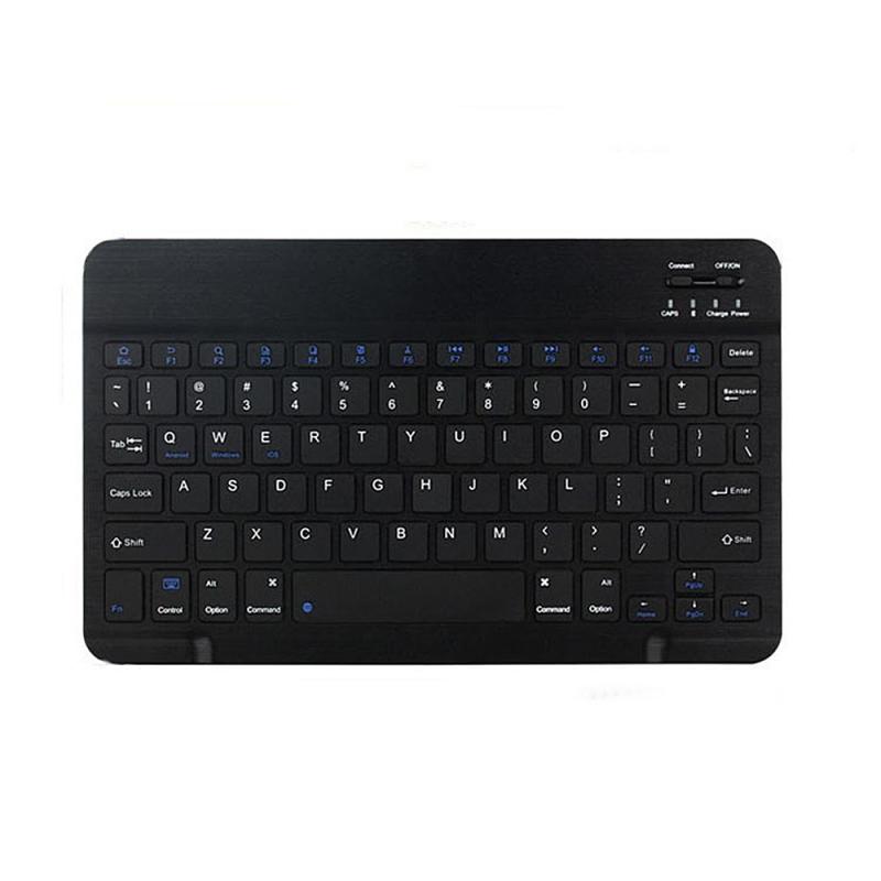 2.4G Wireless Keyboard Bluetooth Keyboard For ipad Phone Tablet Rubber keycaps Rechargeable keyboard For Android ios Windows: 7 inch black