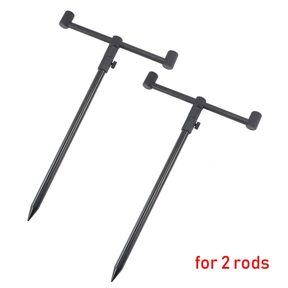 Barra de aluminio para pesca de carpa, barra de pesca, barra zumbadora para 3 Cañas: 2 rods