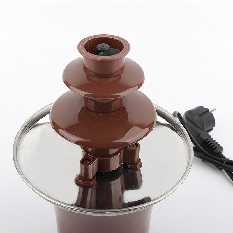 Mini chokolade fontæne tre lag chokolade smelte med opvarmning fondue maskine gør det selv smelte vandfald gryde smeltning til