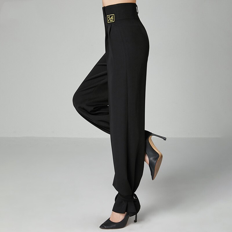 Pantalones de baile latino, novedad de , Ropa de baile cuadrada para salón de baile, ropa de entrenamiento de danza, pantalones largos de con pies de rayo para mujer
