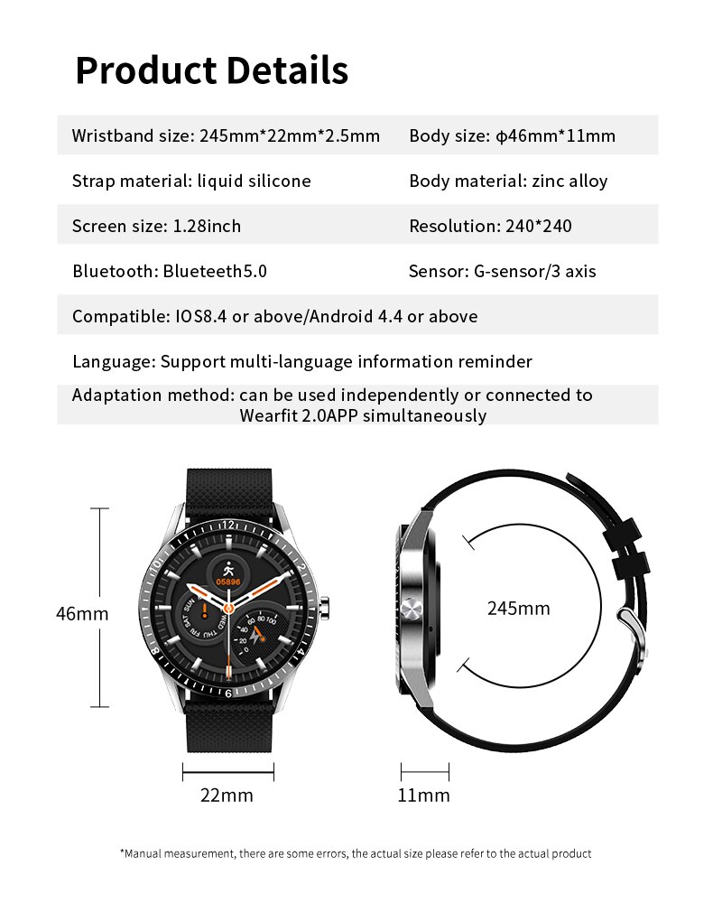 Montre connectée Y20 pour hommes, entièrement tactile, prise en charge des appels Bluetooth, moniteur de fréquence cardiaque, pour téléphone Android IOS PK G20